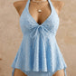 🌊👙 LIMITIERT: 50% RABATT! ✨ Damen-Tankini mit Rüschen – Neckholder, Peplum & Weich 🍋