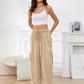 💃 50% Rabatt🔥Freizeithose aus Leinen mit weitem Bein für Damen👖
