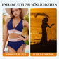 🔥Sommerschlussverkauf🔥Patchwork-Bikini mit V-Ausschnitt, 2-teiliges Set