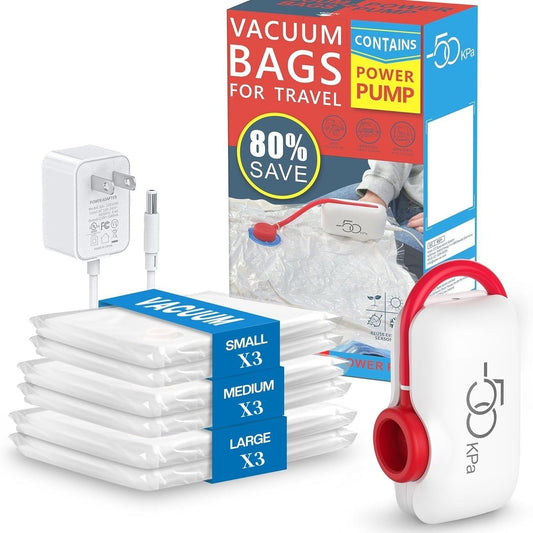 🌼BEGRENZTER VERKAUF 50% RABATT🌼9 Pack leichte Reisetaschen mit USB-Elektropumpe