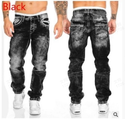 👖 Neue Herren Jeans im Streetwear Style – Gerade geschnitten mit Ziernähten 🔥