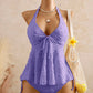 🌊👙 LIMITIERT: 50% RABATT! ✨ Damen-Tankini mit Rüschen – Neckholder, Peplum & Weich 🍋