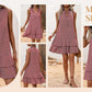 🎉Letzter Tag der Aktion: 50 % Rabatt 💃 Damenkleid mit Schleife und geometrischem Muster