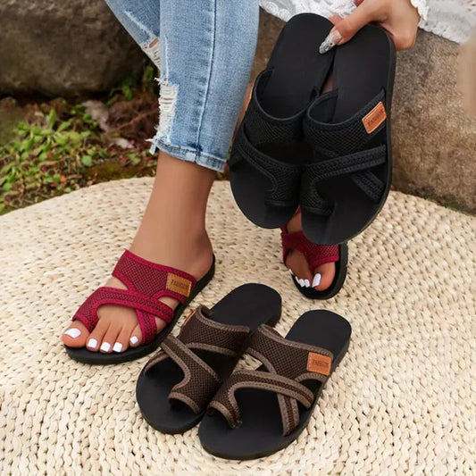 🏆Frauen Komfort-Netz-Slider-Sandalen – 50% RABATT! Atmungsaktiv, rutschfest & perfekt für Freizeit, Strand & Alltag