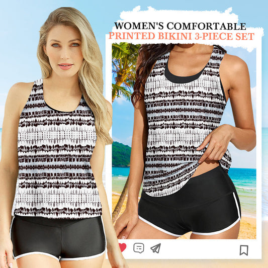 Damen Bequem Bedruckter Bikini 3-teiliges Set🔥Kauf 2 Artikel versandkostenfrei🔥