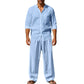 👔⏰ ZEITLICH BEGRENZTES SPECIAL – 50% RABATT! Herren Casual Atmungsaktives Hemd und Hose Set – Lässig, bequem & perfekt für Arbeit & Alltag 🍂