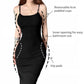 👗 Slim-Fit Spaghetti Strap Dress – solid, simpel, schön.