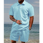 👕 60% RABATT! 💎 Herren-Zweiteiler mit Rautenstruktur – Kurzarmhemd & Shorts – Atmungsaktiv, Knitterfrei & Lässiger Sommer-Look ☀️