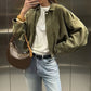 Damen-Pilotenjacke mit Veloursleder-Optik