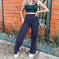🎁 Zeitlich begrenztes Sonderangebot: 50 % Rabatt 💞Stretch-Yoga-Loungehose mit weitem Bein und Taschen für Damen