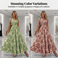 🔥Solange der Vorrat reicht 45 % Rabatt!🎉Damen Maxikleid mit V-Ausschnitt, Blumenmuster und geraffter Taille