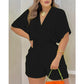 🌞Frühlingserwachen: 50% Rabatt!📿"Easy Breeze" Sommer-Romper: Figurschmeichelnde Smock-Taille & V-Neck