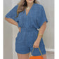 🌞Frühlingserwachen: 50% Rabatt!📿"Easy Breeze" Sommer-Romper: Figurschmeichelnde Smock-Taille & V-Neck