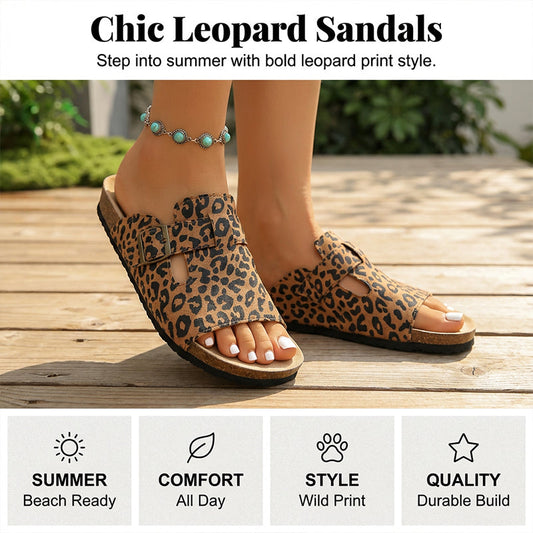 🐆 👡 Leopardenmuster Platform Slipper mit Schnalle – Bequeme Plateau-Sohle, auffälliges Design & perfekt für Zuhause und Freizeit ✨
