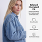 👚☀️ Vintage-Waschung Denim Hemd für Damen – Locker & Mit Schlitz, Perfekt für Frühling & Sommer