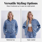 👚☀️ Vintage-Waschung Denim Hemd für Damen – Locker & Mit Schlitz, Perfekt für Frühling & Sommer