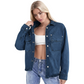 👚☀️ Vintage-Waschung Denim Hemd für Damen – Locker & Mit Schlitz, Perfekt für Frühling & Sommer