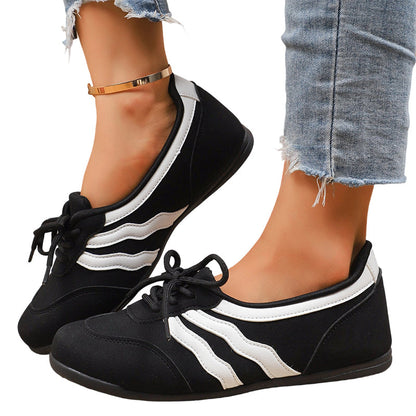 🎉Damen Retro Wave-Streifen Schnür-Sneaker