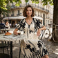 🥳NEUHEITEN FÜR 2026 – 50% RABATT🎉 Damen-Midikleid mit botanischem Print – V-Ausschnitt, A-Linie und Volantärmel🌿