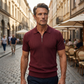 🌬️ Das „atmungsaktive“ Strickoberteil – Herren Reißverschluss-Poloshirt mit Rippenstrick | Perfekt für Büro & Freizeit 🏢➡️🌿
