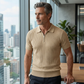 🌬️ Das „atmungsaktive“ Strickoberteil – Herren Reißverschluss-Poloshirt mit Rippenstrick | Perfekt für Büro & Freizeit 🏢➡️🌿