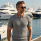 🌬️ Das „atmungsaktive“ Strickoberteil – Herren Reißverschluss-Poloshirt mit Rippenstrick | Perfekt für Büro & Freizeit 🏢➡️🌿
