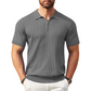 🌬️ Das „atmungsaktive“ Strickoberteil – Herren Reißverschluss-Poloshirt mit Rippenstrick | Perfekt für Büro & Freizeit 🏢➡️🌿