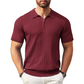 🌬️ Das „atmungsaktive“ Strickoberteil – Herren Reißverschluss-Poloshirt mit Rippenstrick | Perfekt für Büro & Freizeit 🏢➡️🌿