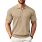 🌬️ Das „atmungsaktive“ Strickoberteil – Herren Reißverschluss-Poloshirt mit Rippenstrick | Perfekt für Büro & Freizeit 🏢➡️🌿