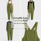 👖JETZT 50 % RABATT! 🌿 Lässige Damen-Latzhose mit Knopfleiste – Verstellbare Träger, atmungsaktives Material & bequeme Passform ✨