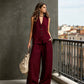 2-teiliges Set aus ärmellosem Top und Hose für Damen