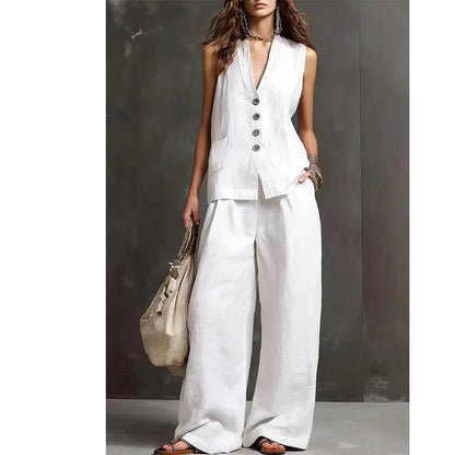 2-teiliges Set aus ärmellosem Top und Hose für Damen
