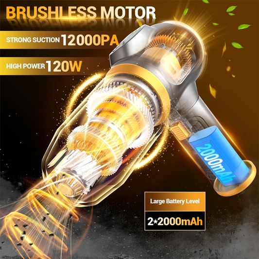 🔋🧹 Kabelloser Auto-Handstaubsauger 4-in-1 💨✨ – kraftvoll, kompakt & vielseitig für Auto & Zuhause. Inklusive Fugen- & Bürstendüse. Sofort einsatzbereit!