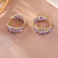 Sparkling Purple Zircon Hoop Earrings