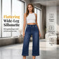 👖 LIMITED-TIME 50% RABATT! ✨ Weite Damen-Crop-Jeans mit Gummibund – Bequem, Weitbeinig, Denim 🍂