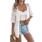 🧥 50% RABATT! 🌸 Damen Cardigan-Weste mit Kurzarm & Lochmuster – Leicht, Lässig & Perfekt Für Kühle Sommerabende Oder Frische Tage ☀️