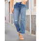 🌞Bequeme lässige Jeans für Damen, gerades Bein & trendige Rissoptik