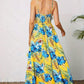 👗🌸 50% RABATT! Fließendes Kleid mit Blumenmuster und hohem Schlitz für Damen mit Spaghettiträgern – Romantisch, lässig & perfekt für den Sommer ✨