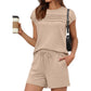 Damen-Pintuck-T-Shirt & Schnürhosen 2-teiliges Set
