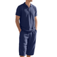 Herren-Leinenhemd-und-Freizeithose-Set