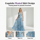 🌼 Elegantes V-Ausschnitt Maxikleid mit Tulpenprint – Zeitlos, feminin, leicht & luftig.