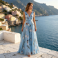 🌼 Elegantes V-Ausschnitt Maxikleid mit Tulpenprint – Zeitlos, feminin, leicht & luftig.