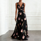🌼 Elegantes V-Ausschnitt Maxikleid mit Tulpenprint – Zeitlos, feminin, leicht & luftig.