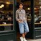Lässige Jeansshorts für Herren mit weitem Bein
