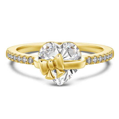 Eleganter Silberring mit Herz & Schleife – zart, funkelnd & feminin – ideal für den Alltag oder als romantisches Geschenk💍🎀