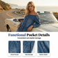 👖 🌬️ Off-Shoulder Denim-Jumpsuit mit weitem Bein – Lässiger Look, luftiger Schnitt & perfekt für Sommer und Urlaub ✨