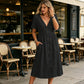 ✨Neue Sonderangebote-Sommerkleid für Damen mit V-Ausschnitt und Knopfleiste