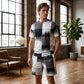 👕 50% RABATT! 🩳 Herren Abstraktes Druck T-Shirt & Shorts Set – Leicht, atmungsaktiv & perfekt für Sommer, Sport oder lässige Tage – bequemer 2-teiliger Look 🔥
