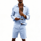 👔 NUR FÜR KURZE ZEIT 50% RABATT! ✨ Herren-Leinenhemd & Shorts Set – Lässig, Sommerlich, Luftig ✨