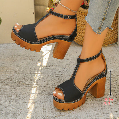 👡 50% RABATT JETZT! 👠 Damen Plateausandalen mit Blockabsatz – Gepolsterte Innensohle, Knöchelriemen & stabiler Gang – perfekt für ganztägiges Tragen, Partys oder den Urlaub ☀️